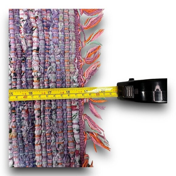 4 Vintage Handwoven Rag Rug Placemats Boho Style Cotton Set 19"x14" EUC Rustic - Picture 2 of 10